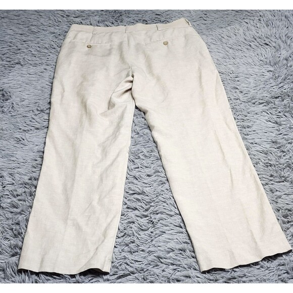 Cubavera Pants Mens 34x30 Beige Linen Blend Dress Flat Front Lightweight Summer - Picture 2 of 10
